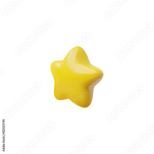 Soft yellow 3D star icon vector illustration