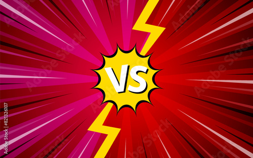 Cartoon comic background fight versus comic book colorful competition poster with halftone elements. vector illustration eps 10.