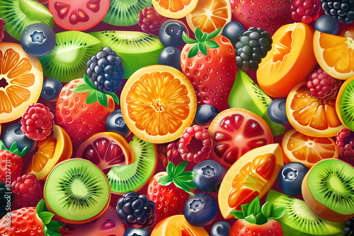 fruit salad mix background