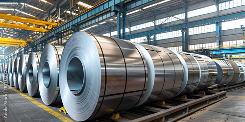 Rolls of steel sheet in a plant galvanized steel coil,
