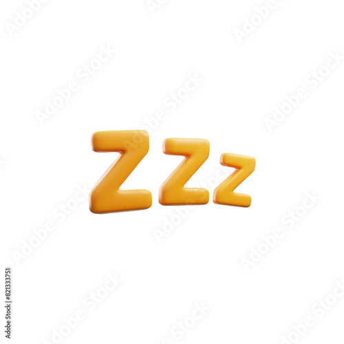 Sleep symbol 3D "ZZZ" icon vector illustration
