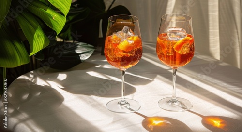 Two Glasses of Wine on Table