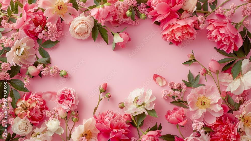 peonies frame generative ai