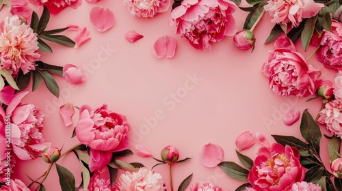 peonies frame generative ai