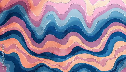Abstract multicolored wavy lines pattern vibrant graphic background photo