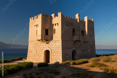 Castle of Ayia Mavra at Lefkada, Greece. Castle of Ayia Mavra at Lefkada island, Greece in morning light.
 photo
