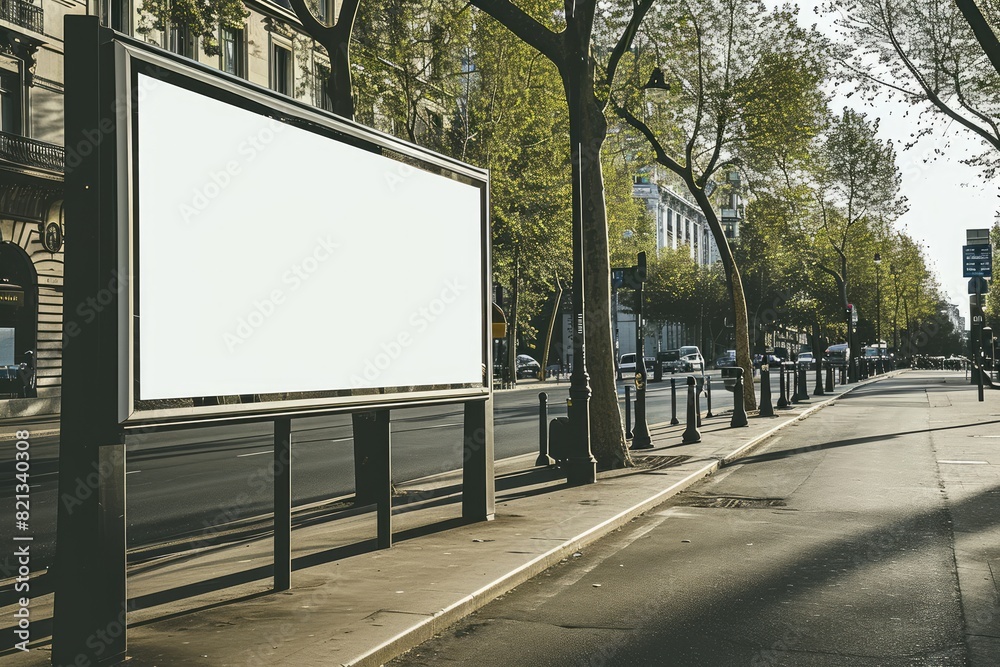 Fototapeta premium a blank white rectangular billboard