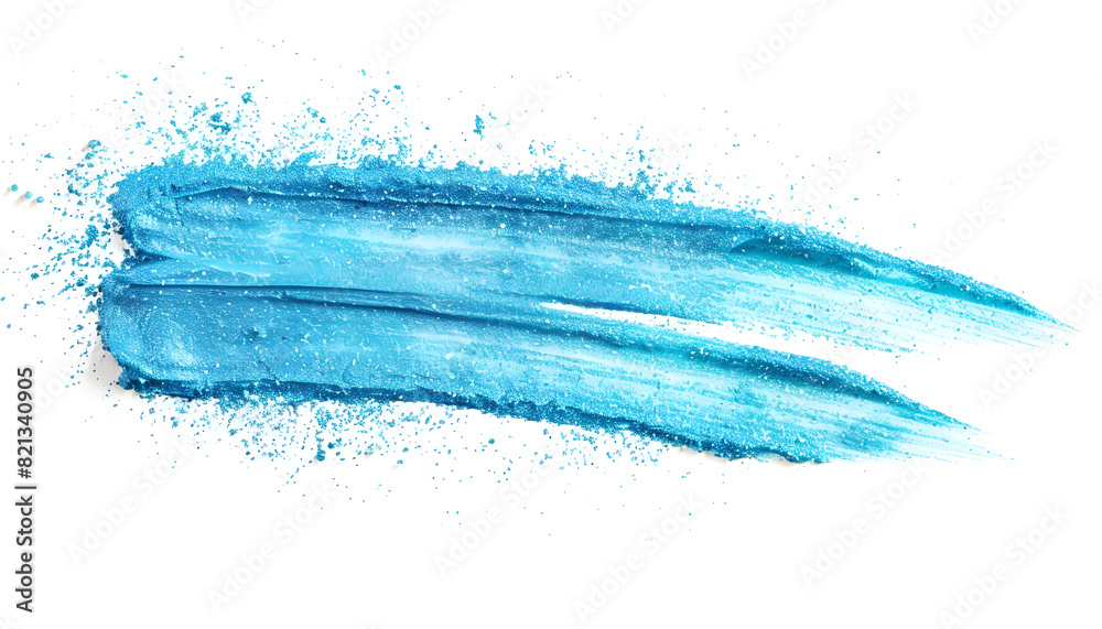 Stroke drawn with light blue marker isolated on white, top view Stroke drawn with light blue marker isolated on white, top view