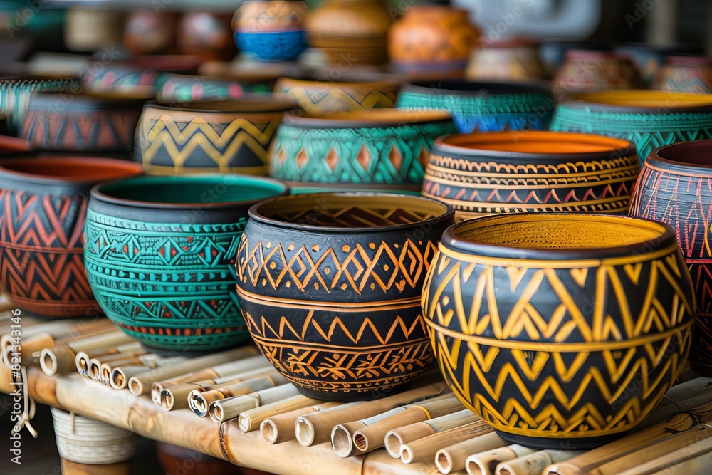 Vibrant Hand-Painted Traditional Pottery Vibrant Hand-Painted Traditional Pottery