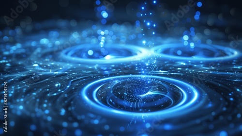 Three particles drifting peacefully in a glowing energizing bath of electromagnetic radiation leaving them refreshed and invigorated.