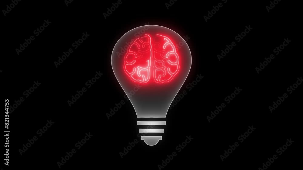 The human brain combined with an electric light bulb. A glowing light bulb that have a glowing human brain inside. Symbol for creative and thinking idea concept. The human brain combined with an electric light bulb. A glowing light bulb that have a glowing human brain inside. Symbol for creative and thinking idea concept.