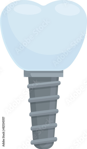 Detailed dental implant illustration for prosthetic tooth replacement in modern dentistry, featuring vector graphic design and precision 3d anatomy