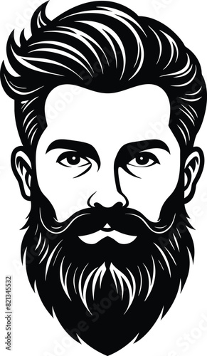 beard man logo  Stylish barber shop logo  Men Hairstyle Icon  