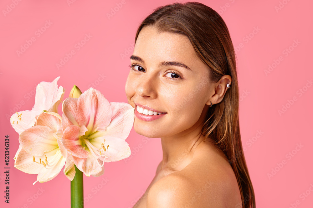 Cosmetology, beauty and spa treatment. Woman in lingerie on pink background. Cosmetology, beauty and spa treatment. Woman in lingerie on pink background.