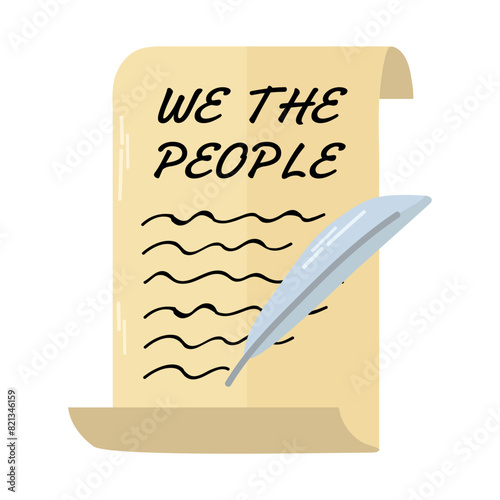 US constitution icon clipart avatar logotype isolated vector illustration
