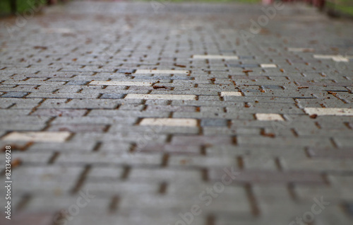 gray paving slabs on the city square	