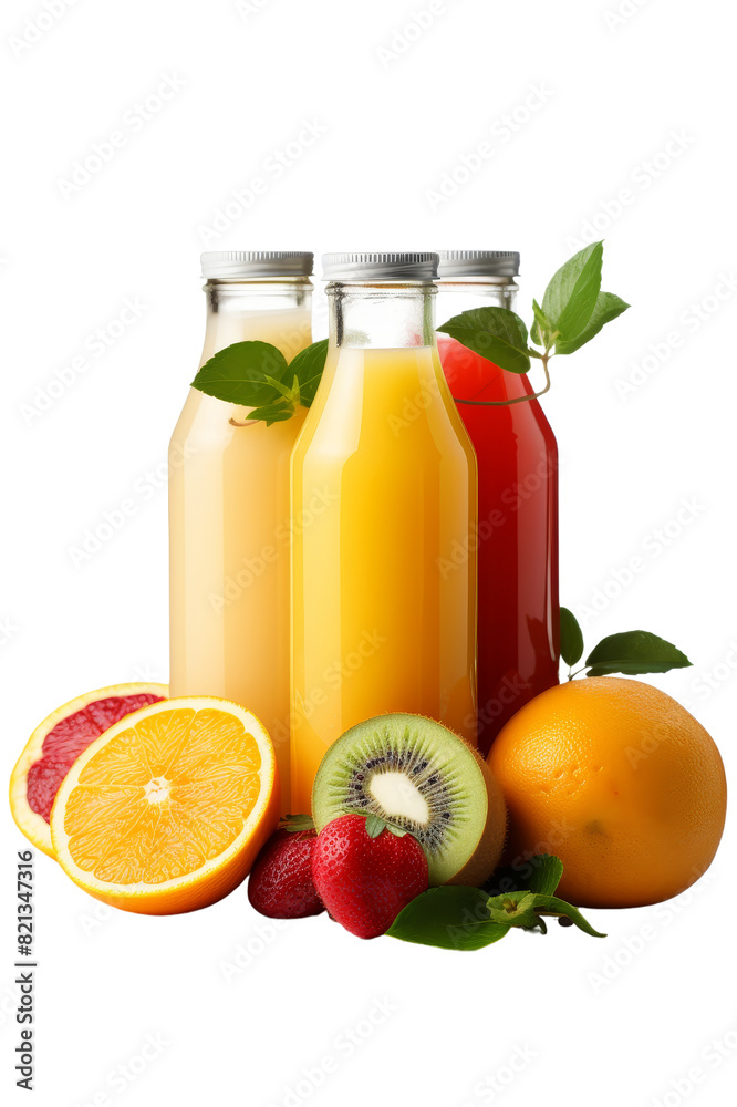 Bottle of juice and fruit Bottle of juice and fruit