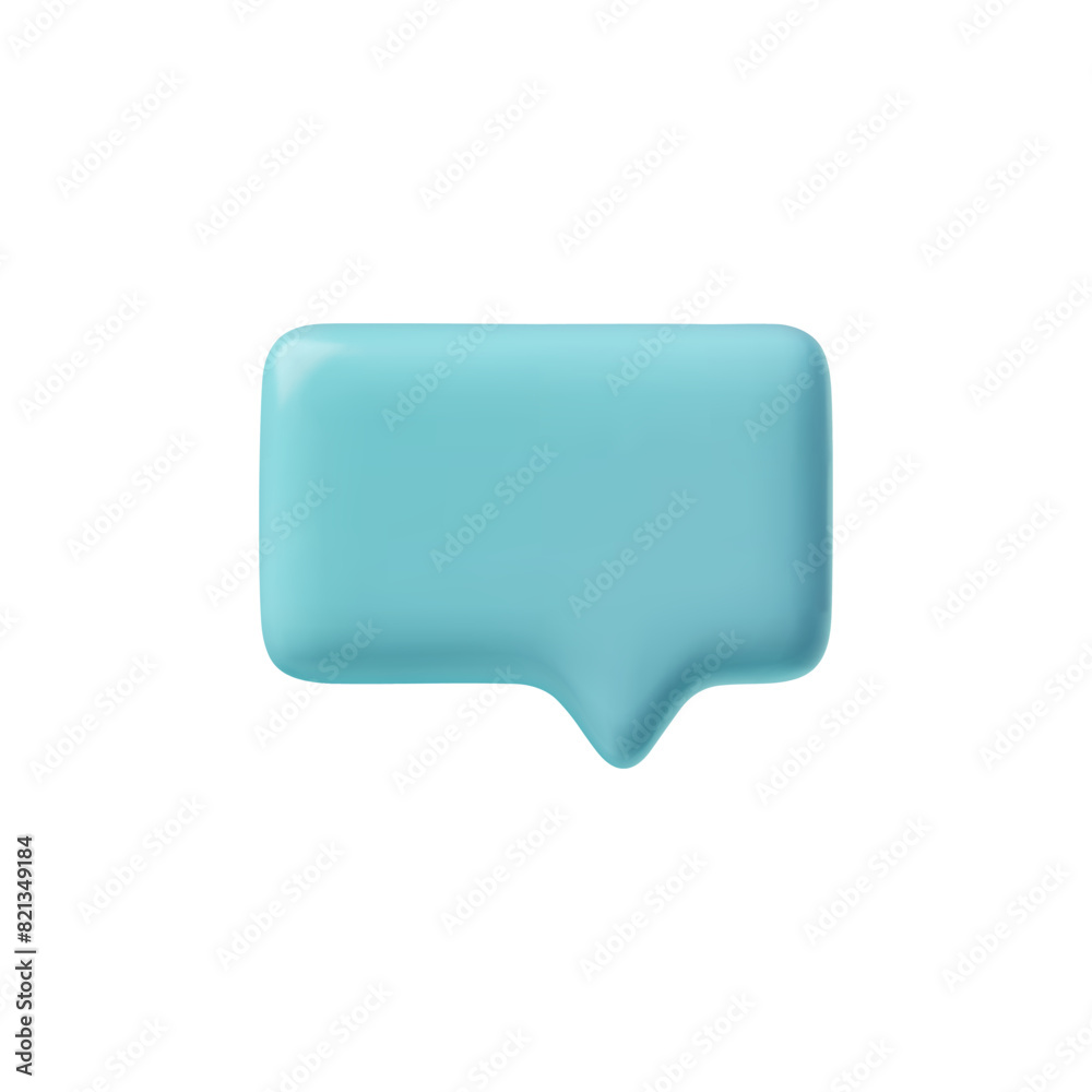 Turquoise 3D speech bubble icon vector illustration Turquoise 3D speech bubble icon vector illustration