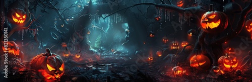 Forest Filled With Jack OLanterns