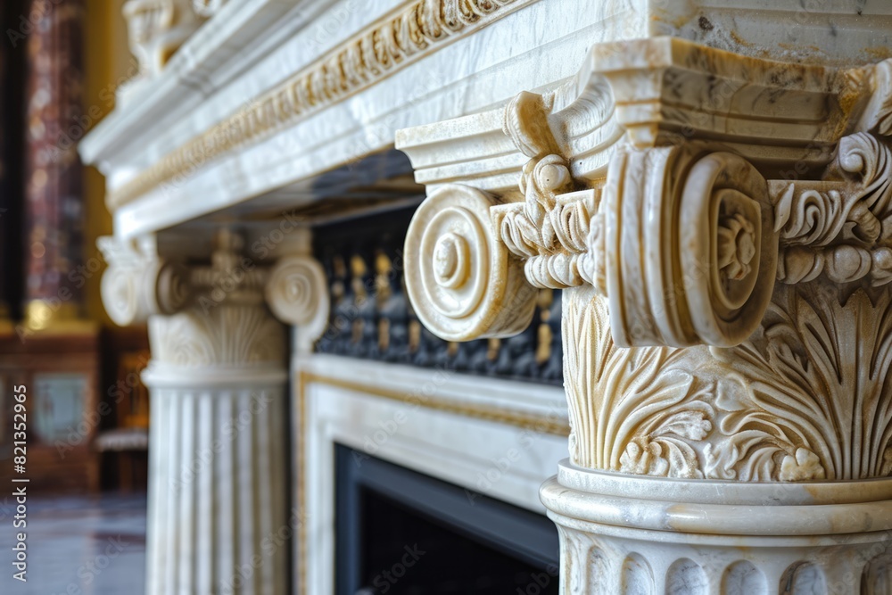 Obraz premium Marble fireplaces and columns