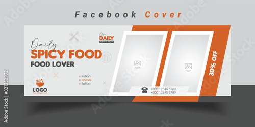 Food menu and restaurant Facebook cover template Food Facebook cover design template