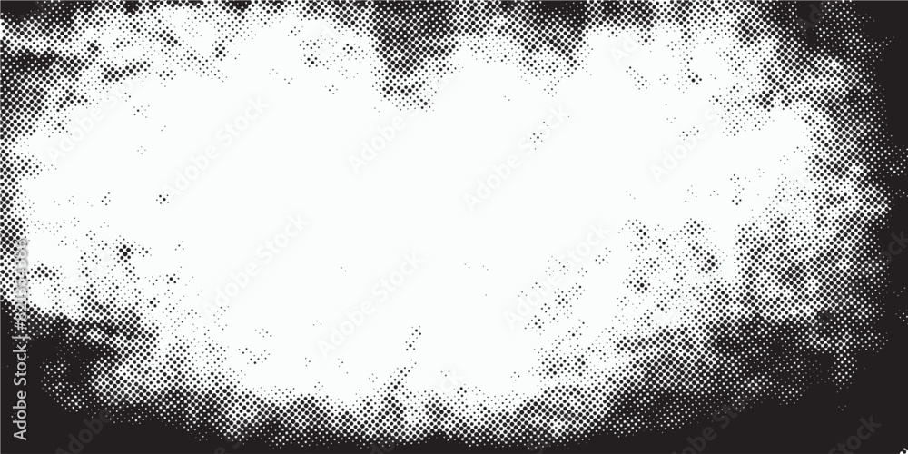 Fototapeta premium Black and white vector halftone. Abstract texture vector illustration