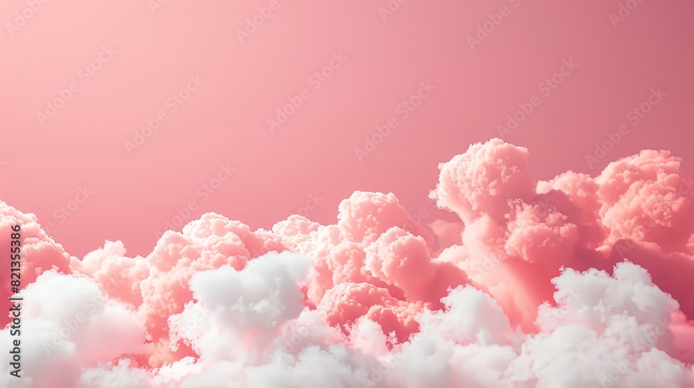 A pink and white cloud filled sky with a pink background A pink and white cloud filled sky with a pink background