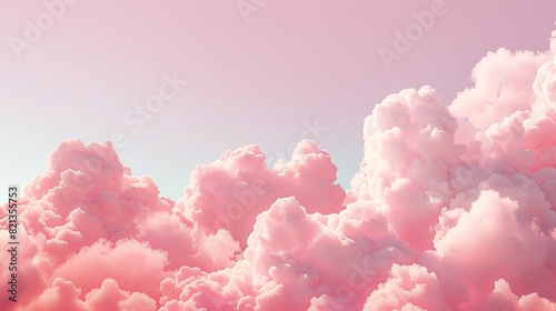 Fototapeta Naklejka Na Ścianę i Meble -  Pink clouds in the sky with a pink background