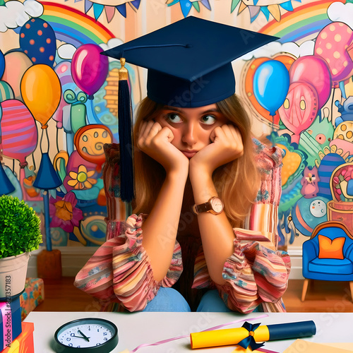 Frustrated graduate girl