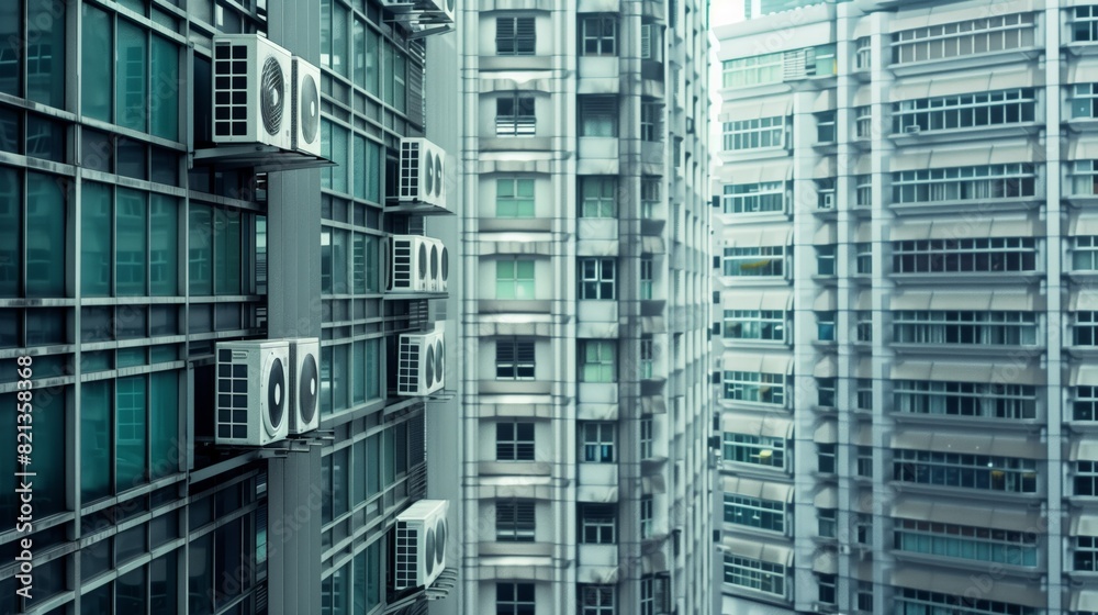 Obraz premium Air conditioners at a skyscraper