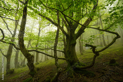 Magical forest in the Pyrenees of France