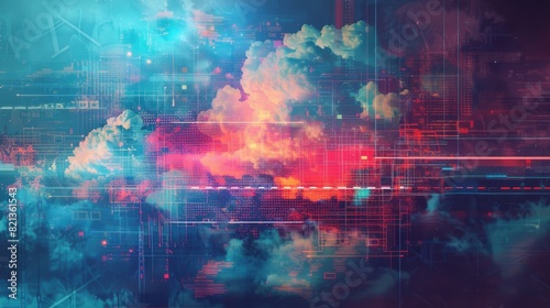 Futuristic cloud design for technology and science fiction concepts