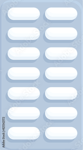 Vector graphic of an empty pill blister pack on a white background