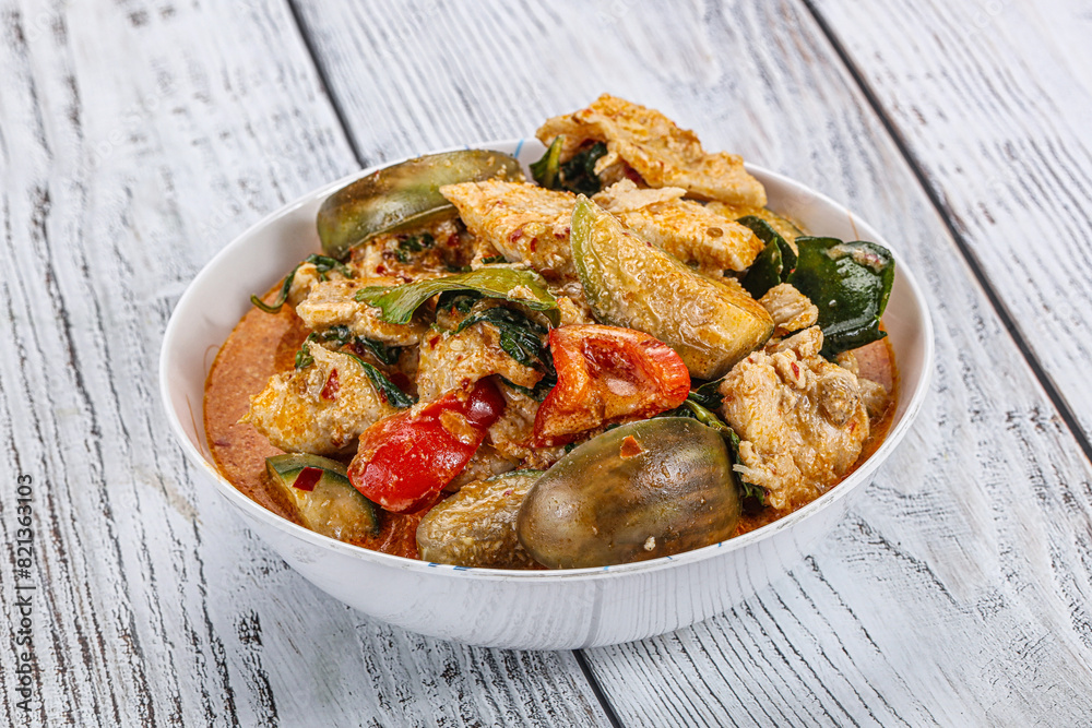 Thai red spicy curry with chicken Thai red spicy curry with chicken