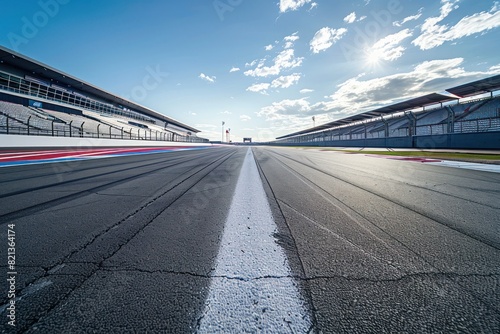 A race track with a white line down the middle