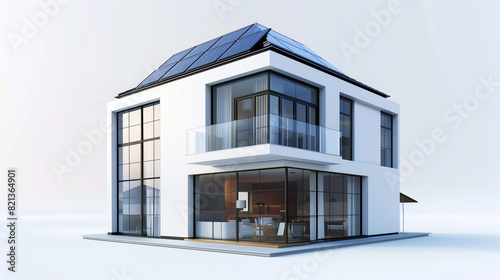 Modern House Equipped With Solar Panel