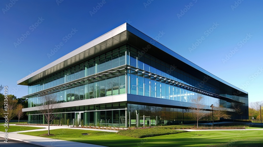 buildings with bold geometric forms, energy-efficient facades, and green building certifications, reflecting a commitment to environmental stewardship and employee well-being buildings with bold geometric forms, energy-efficient facades, and green building certifications, reflecting a commitment to environmental stewardship and employee well-being