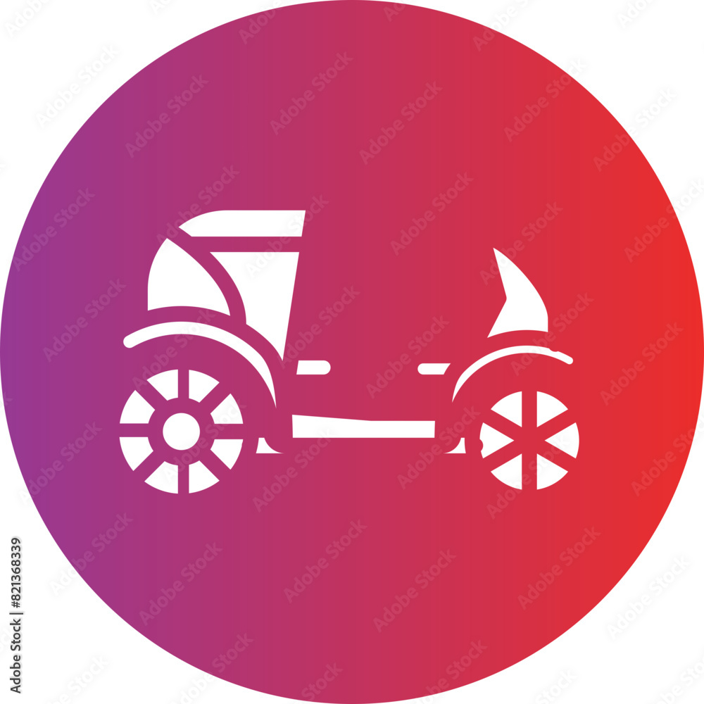 Horse carriage vector icon style Horse carriage vector icon style