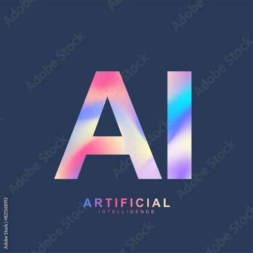 AI Banner Concept In The Digital Style. Generative Ideas Design Element For Internet Technology. Futuristic Technology Concept Artificial Intelligence.