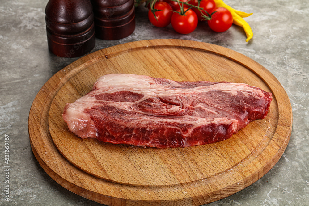 Raw beef chuck roll steak Raw beef chuck roll steak
