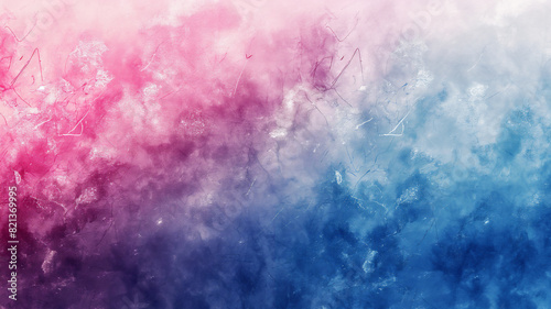 An abstract gradient background blending pink and blue hues with subtle textures and light streaks  creating a dreamy and ethereal effect.