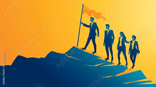 convey a sense of authority and trust, with leaders leading by example, empowering others, and driving organizational success through their vision and guidance photo