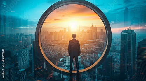 Vision-themed images capture the clarity of purpose and long-term perspective that distinguishes successful businesses, showcasing leaders with a clear vision, inspiring goals, and strategic foresight photo