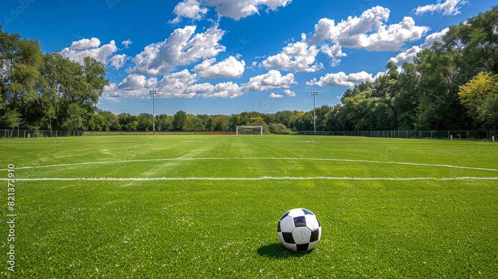 Soccer Ball on Lush Green Field