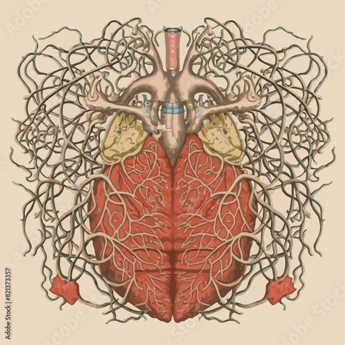  vector icons illustrating for human body anatomy part with muscular and skeleton like hart and brain 
