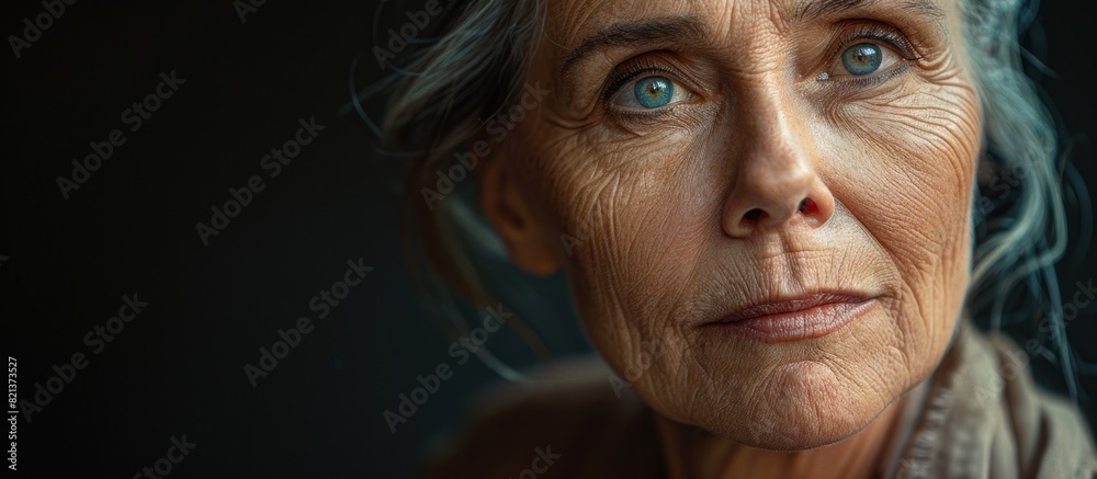 Older woman with blue eyes looking at camera Older woman with blue eyes looking at camera