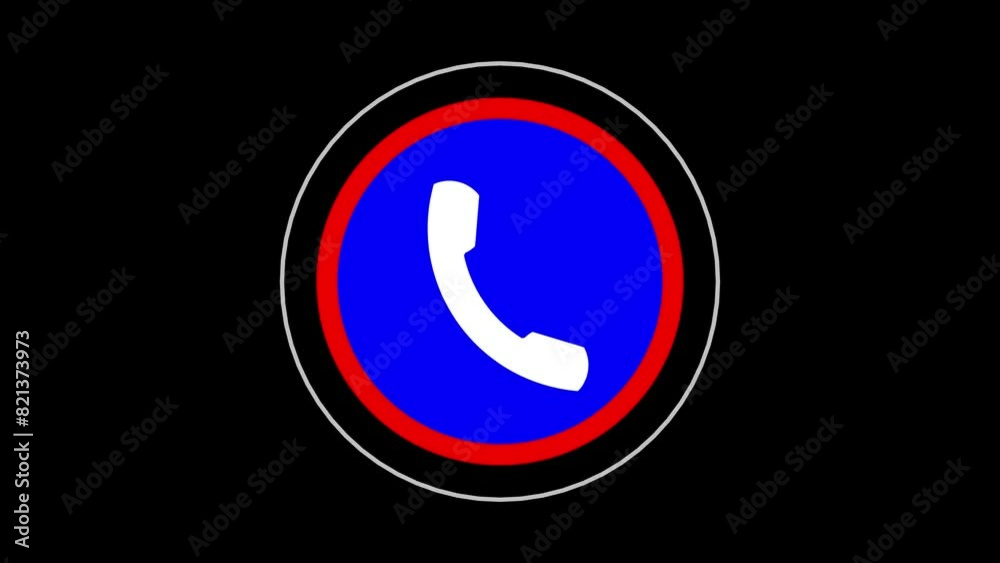 Calling icon concept animation and radio wave background. Incoming call ring icon background White Screen Animation of phone call icon. Calling icon concept animation and radio wave background. Incoming call ring icon background White Screen Animation of phone call icon.