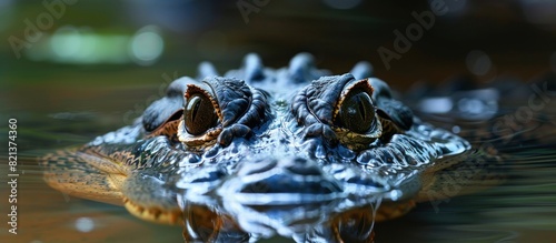 Close up of crocodiles face in water