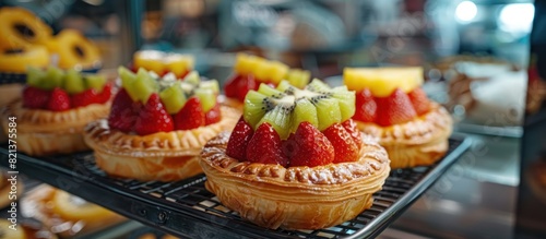 Close up of a tray of fresh pastries