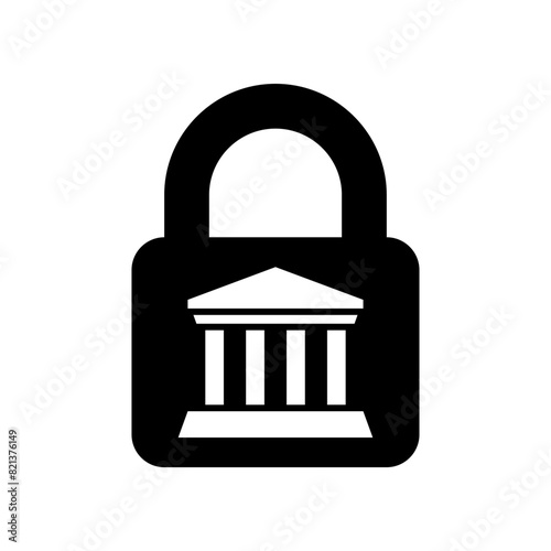 Secure bank icon. Vector icon isolated on white background.